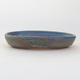 Ceramic bonsai bowl 13 x 9,5 x 2 cm, brown-blue color - 1/4