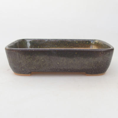 Ceramic bonsai bowl 13 x 9,5 x 3,5 cm, gray-green color - 1