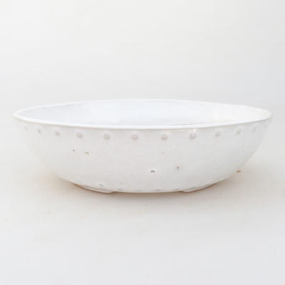 Ceramic bonsai bowl 17 x 17 x 4,5 cm, color white - 1