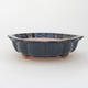 Ceramic bonsai bowl 18 x 18 x 5 cm, brown-blue color - 1/4