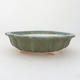 Ceramic bonsai bowl 18 x 18 x 5 cm, blue-green color - 1/4