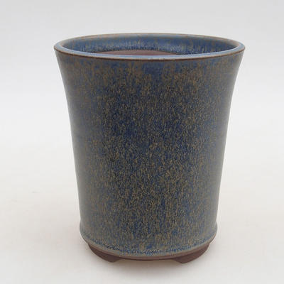 Ceramic bonsai bowl 10.5 x 10.5 x 12 cm, brown-blue color - 1