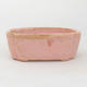 Ceramic bonsai bowl 12.5 x 10 x 4.5 cm, pink color - 1/4