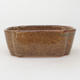 Ceramic bonsai bowl 12.5 x 10 x 4.5 cm, brown-green color - 1/4