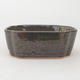 Ceramic bonsai bowl 12.5 x 10 x 4.5 cm, gray-green color - 1/4