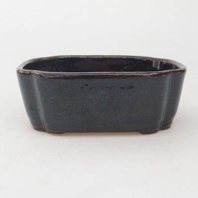 Ceramic bonsai bowl 12.5 x 10 x 4.5 cm, brown-blue color - 1