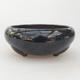 Ceramic bonsai bowl 15 x 15 x 6,5 cm, brown-blue color - 1/4