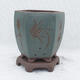 Bonsai bowl 23 x 23 x 25 cm, color brown-blue - 1/7