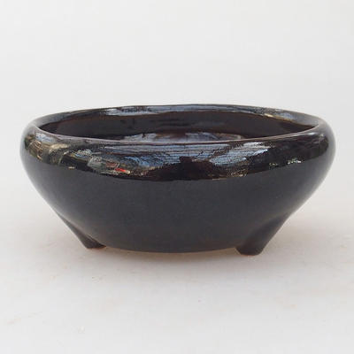 Ceramic bonsai bowl 11,5 x 11,5 x 4,5 cm, brown color - 1
