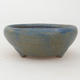 Ceramic bonsai bowl 11,5 x 11,5 x 4,5 cm, brown-blue color - 1/4