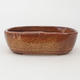 Ceramic bonsai bowl 13 x 8,5 x 4 cm, brown color - 1/4
