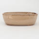 Ceramic bonsai bowl 13 x 8,5 x 4 cm, brown-beige color - 1/4