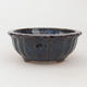 Ceramic bonsai bowl 11,5 x 11,5 x 4,5 cm, brown-blue color - 1/4