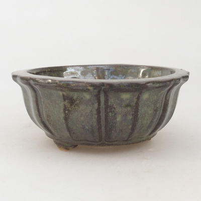 Ceramic bonsai bowl 11,5 x 11,5 x 4,5 cm, gray-green color - 1