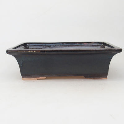Ceramic bonsai bowl 21,5 x 16 x 6,5 cm, brown color - 1