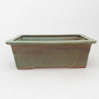 Ceramic bonsai bowl 21,5 x 16 x 7,5 cm, brown-green color - 1