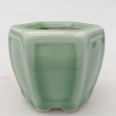 Ceramic bonsai bowl 7 x 6 x 5.5 cm, color green - 1