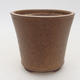 Ceramic bonsai bowl 10.5 x 10.5 x 9.5 cm, brown color - 1/3