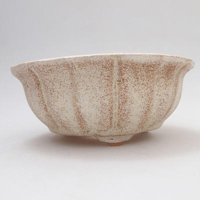 Ceramic bonsai bowl 11.5 x 11.5 x 4.5 cm, color white-brown - 1