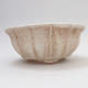 Ceramic bonsai bowl 11.5 x 11.5 x 4.5 cm, color white-brown - 1/4