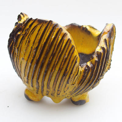 Ceramic Shell 7 x 7 x 7 cm, yellow color - 1