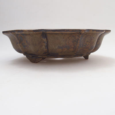 Ceramic bonsai bowl 17 x 17 x 5 cm, color green-brown - 1