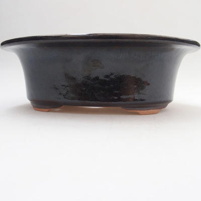 Ceramic bonsai bowl 19 x 15 x 6 cm, color black - 1