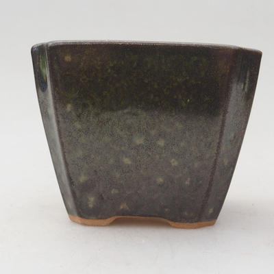 Ceramic bonsai bowl 7 x 7 x 5 cm, color brown-green - 1