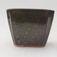 Ceramic bonsai bowl 7 x 7 x 5 cm, color brown-green - 1/4