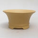 Ceramic bonsai bowl 14 x 14 x 6.5 cm, color ocher - 1/3