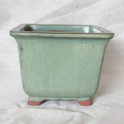 Bonsai bowl 21 x 21 x 17 cm, color green - 1