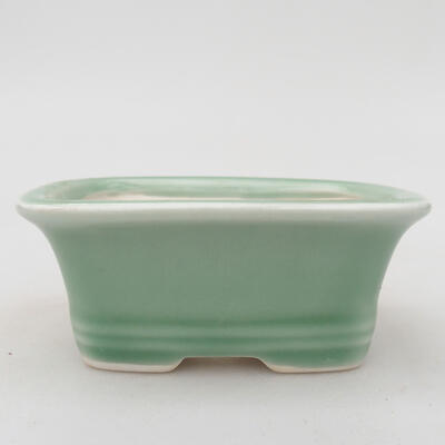Ceramic bonsai bowl 10 x 7.5 x 4 cm, color green - 1