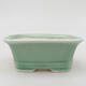 Ceramic bonsai bowl 10 x 7.5 x 4 cm, color green - 1/3