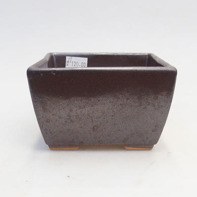 Ceramic bonsai bowl 11 x 11 x 6,5 cm, color brown - 2nd quality - 1