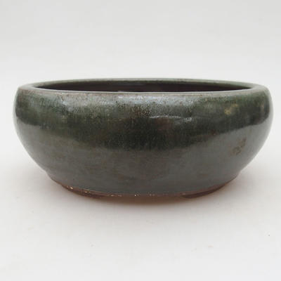 Ceramic bonsai bowl 14.5 x 14.5 x 6 cm, color green - 1