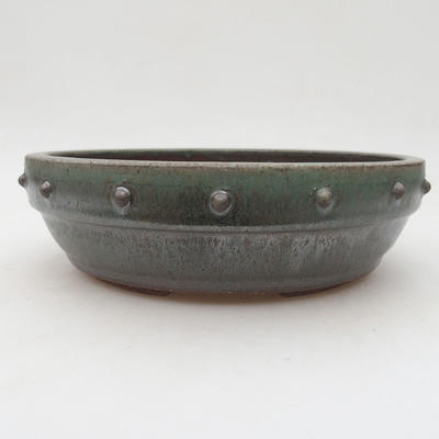 Ceramic bonsai bowl 19 x 19 x 6 cm, color green - 1