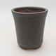Ceramic bonsai bowl 9 x 9 x 10.5 cm, gray color - 1/3