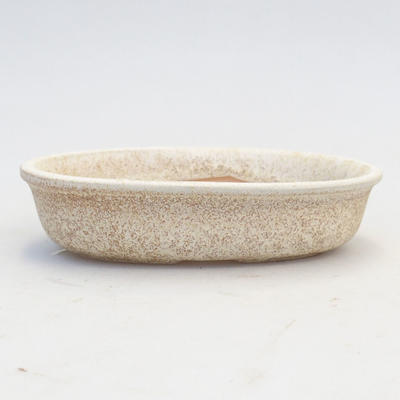 Ceramic bonsai bowl 12 x 8 x 3,5 cm, color beige - 2nd quality - 1