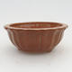 Ceramic bonsai bowl 11,5 x 11,5 x 4,5 cm, color brown - 2nd quality - 1/4
