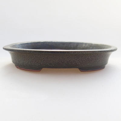 Ceramic bonsai bowl 12 x 10 x 2.5 cm, gray color - 1