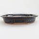 Ceramic bonsai bowl 12 x 10 x 2.5 cm, color black-blue - 1/4