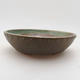 Ceramic bonsai bowl 17 x 17 x 4.5 cm, color green - 1/4