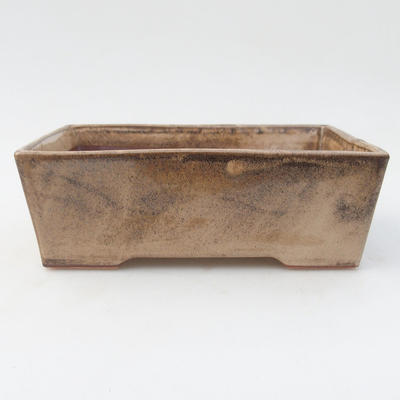 Ceramic bonsai bowl 16 x 12 x 5,5 cm, brown-beige color - 2nd quality - 1