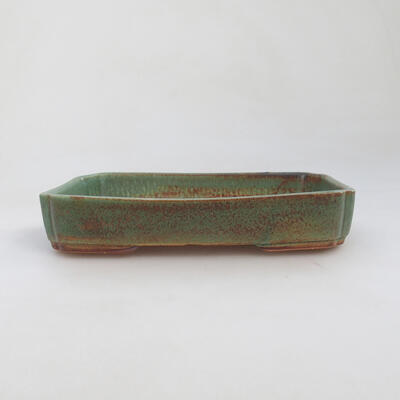 Ceramic bonsai bowl 17.5 x 13 x 3 cm, color green - 1