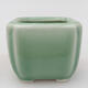Ceramic bonsai bowl 6.5 x 6.5 x 5.5 cm, color green - 1/3