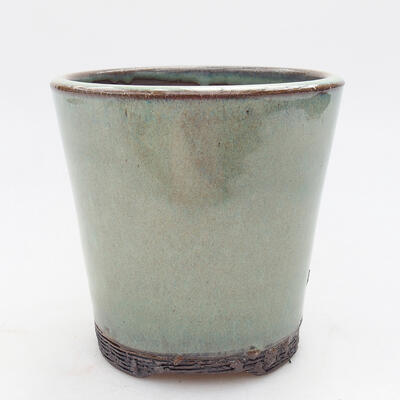 Ceramic bonsai bowl 9 x 9 x 9 cm, color green - 1