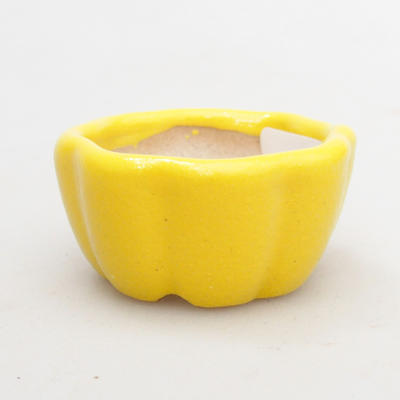 Mini bonsai bowl 3,5 x 3,5 x 2 cm, yellow color - 1