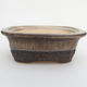 Ceramic bonsai bowl 12 x 9 x 5 cm, green-gray color - 1/3