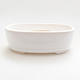 Ceramic bonsai bowl 12.5 x 8.5 x 3.5 cm, white color - 1/4