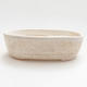 Ceramic bonsai bowl 12.5 x 8.5 x 3.5 cm, beige color - 1/4